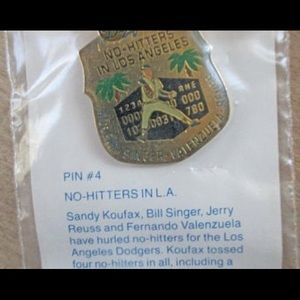 DODGERS UNOCAL 76 NO HITTERS IN LA PIN #4 MLB 1991